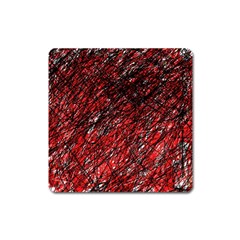 Red And Black Pattern Square Magnet