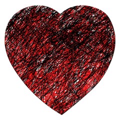 Red And Black Pattern Jigsaw Puzzle (heart)