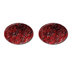 Red And Black Pattern Cufflinks (oval)