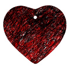 Red And Black Pattern Heart Ornament (2 Sides) by Valentinaart