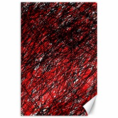 Red And Black Pattern Canvas 24  X 36 