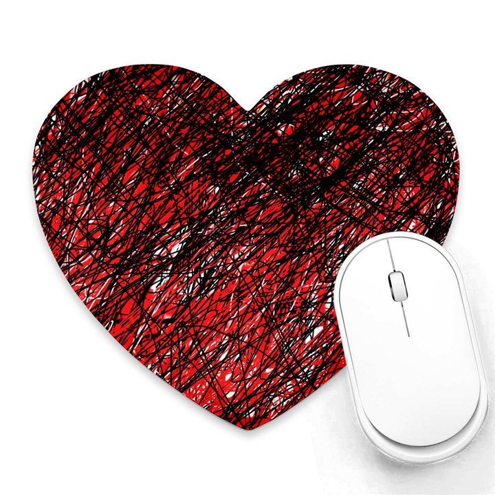 Red and black pattern Heart Mousepads