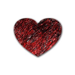 Red And Black Pattern Heart Coaster (4 Pack) 