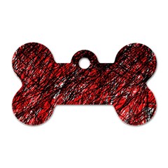 Red And Black Pattern Dog Tag Bone (one Side) by Valentinaart