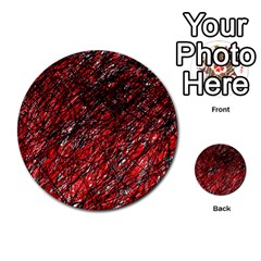 Red And Black Pattern Multi-purpose Cards (round) 