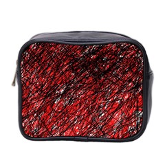 Red And Black Pattern Mini Toiletries Bag 2-side