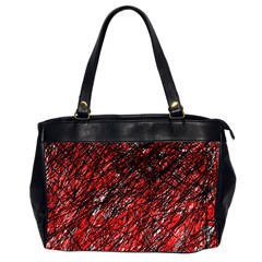 Red And Black Pattern Office Handbags (2 Sides)  by Valentinaart