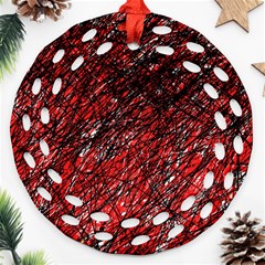 Red And Black Pattern Ornament (round Filigree) 