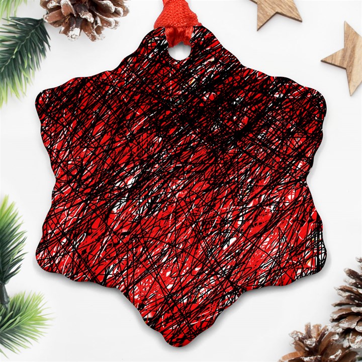 Red and black pattern Ornament (Snowflake) 