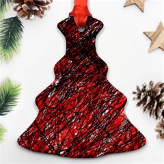 Red And Black Pattern Christmas Tree Ornament (2 Sides) by Valentinaart