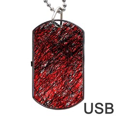 Red And Black Pattern Dog Tag Usb Flash (two Sides)  by Valentinaart