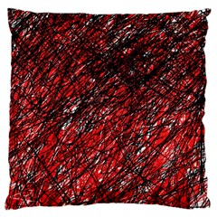 Red And Black Pattern Large Cushion Case (one Side)