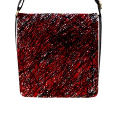 Red And Black Pattern Flap Messenger Bag (l)  by Valentinaart