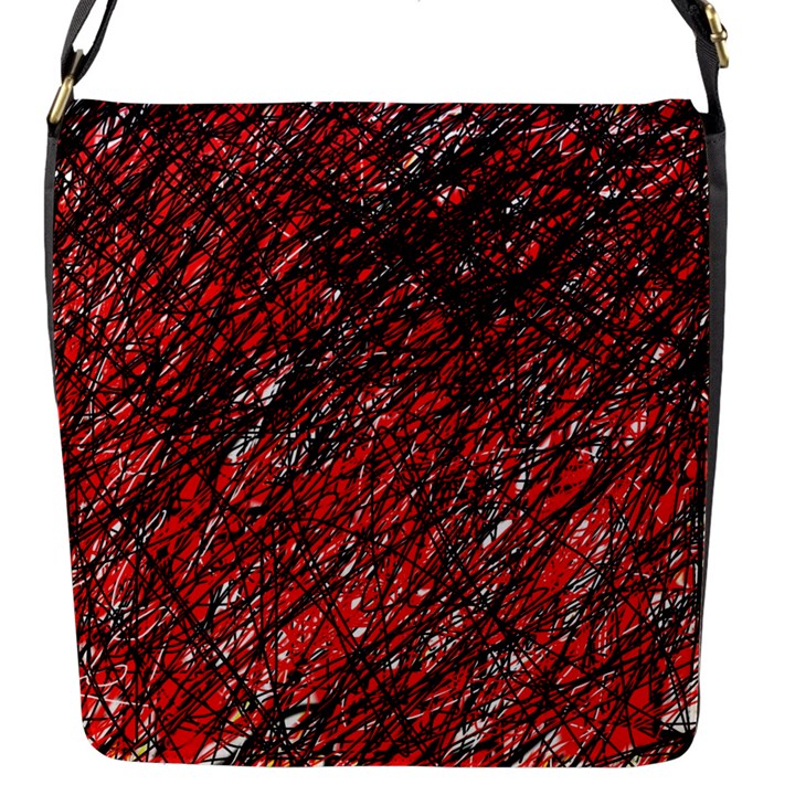 Red and black pattern Flap Messenger Bag (S)