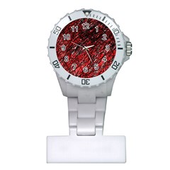 Red And Black Pattern Plastic Nurses Watch