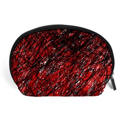 Red And Black Pattern Accessory Pouches (large) 