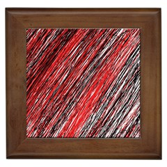 Red And Black Elegant Pattern Framed Tiles by Valentinaart