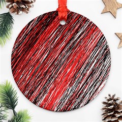 Red And Black Elegant Pattern Ornament (round) 