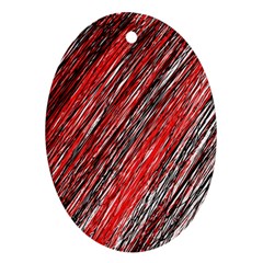 Red And Black Elegant Pattern Ornament (oval) 