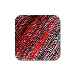 Red And Black Elegant Pattern Rubber Square Coaster (4 Pack) 