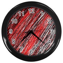 Red And Black Elegant Pattern Wall Clocks (black)