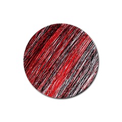 Red And Black Elegant Pattern Rubber Coaster (round) 