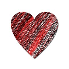 Red And Black Elegant Pattern Heart Magnet by Valentinaart