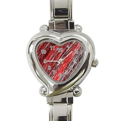 Red And Black Elegant Pattern Heart Italian Charm Watch