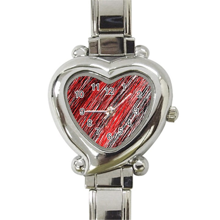 Red and black elegant pattern Heart Italian Charm Watch