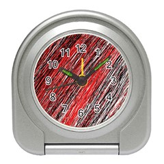 Red And Black Elegant Pattern Travel Alarm Clocks