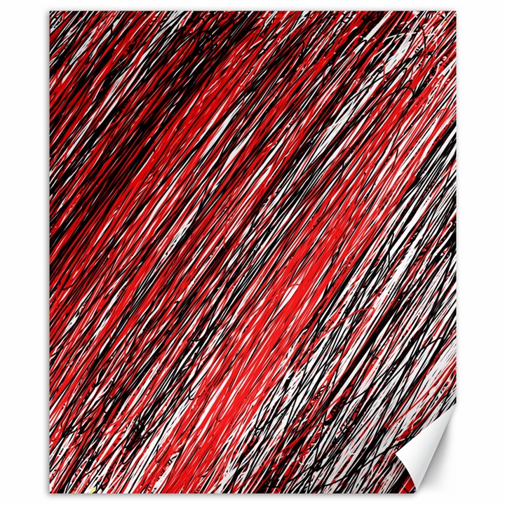 Red and black elegant pattern Canvas 8  x 10 