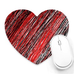 Red And Black Elegant Pattern Heart Mousepads by Valentinaart