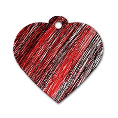 Red And Black Elegant Pattern Dog Tag Heart (one Side)