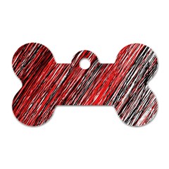 Red And Black Elegant Pattern Dog Tag Bone (one Side) by Valentinaart