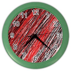 Red And Black Elegant Pattern Color Wall Clocks