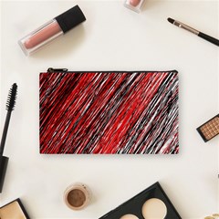 Red And Black Elegant Pattern Cosmetic Bag (small) 