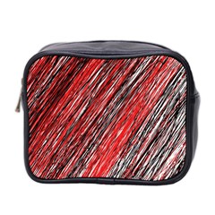 Red And Black Elegant Pattern Mini Toiletries Bag 2-side by Valentinaart