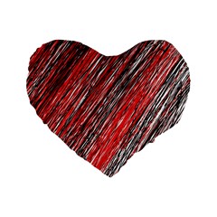 Red And Black Elegant Pattern Standard 16  Premium Heart Shape Cushions