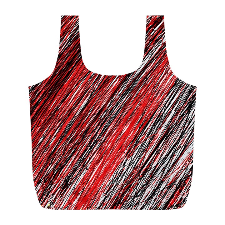 Red and black elegant pattern Full Print Recycle Bags (L) 