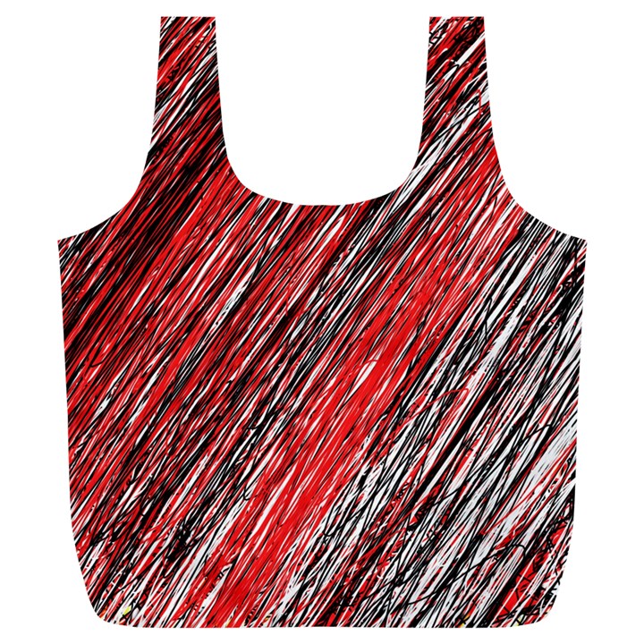 Red and black elegant pattern Full Print Recycle Bags (L) 