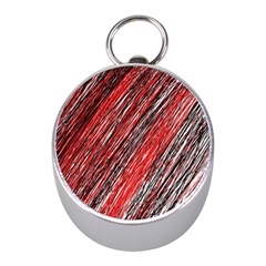 Red And Black Elegant Pattern Mini Silver Compasses