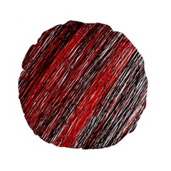 Red And Black Elegant Pattern Standard 15  Premium Flano Round Cushions by Valentinaart