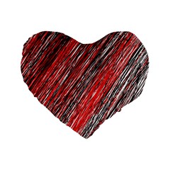 Red And Black Elegant Pattern Standard 16  Premium Flano Heart Shape Cushions