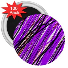 Purple Pattern 3  Magnets (100 Pack)