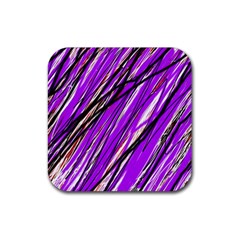 Purple Pattern Rubber Coaster (square)  by Valentinaart