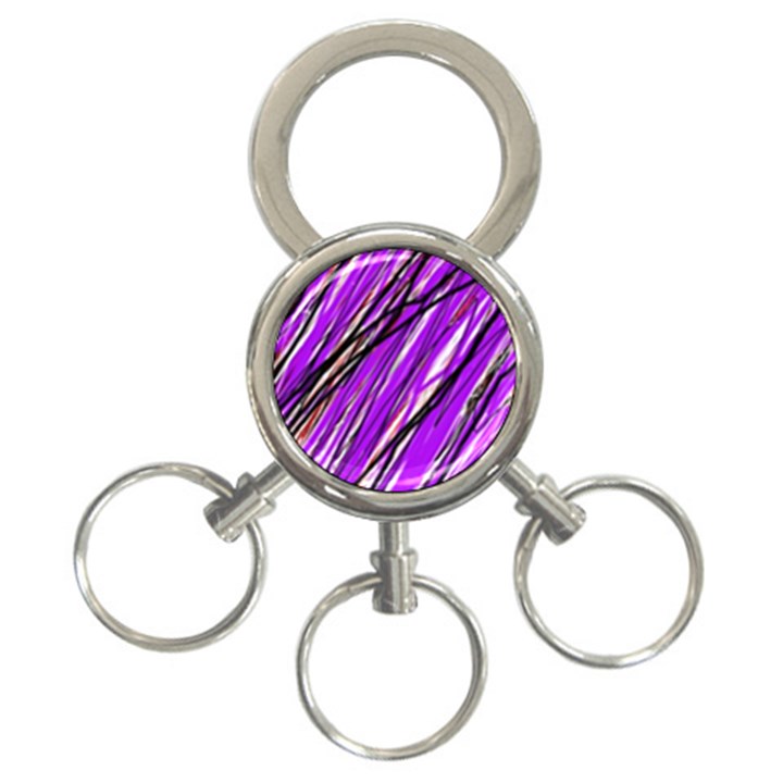 Purple pattern 3-Ring Key Chains