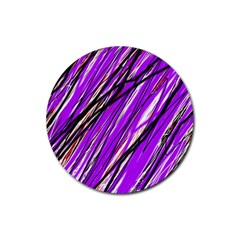 Purple Pattern Rubber Round Coaster (4 Pack) 