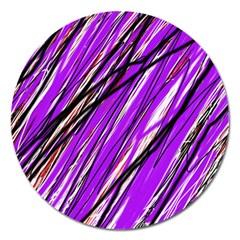 Purple Pattern Magnet 5  (round) by Valentinaart