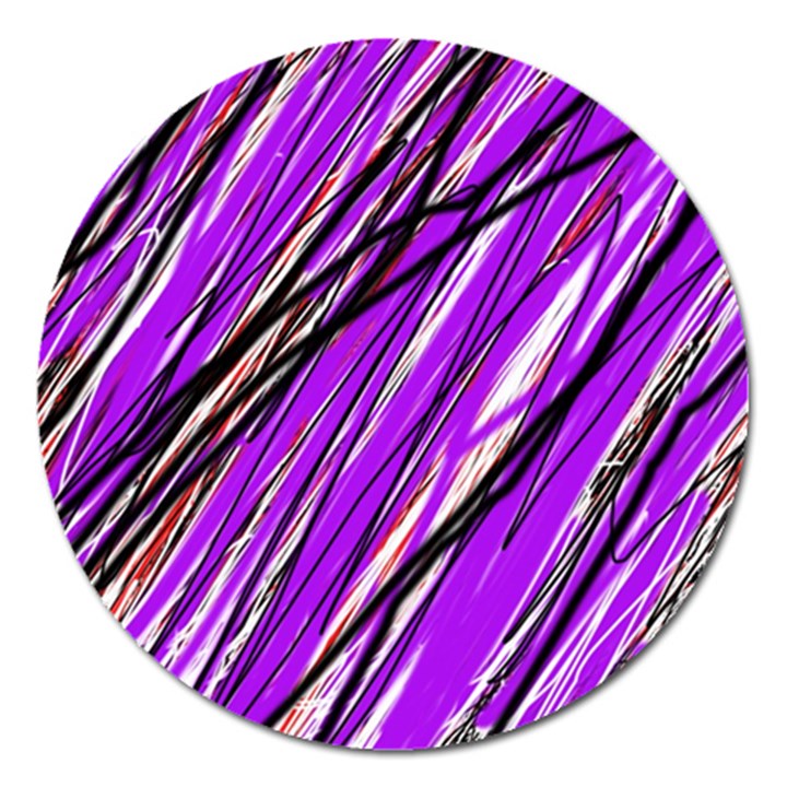 Purple pattern Magnet 5  (Round)