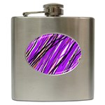 Purple pattern Hip Flask (6 oz) Front